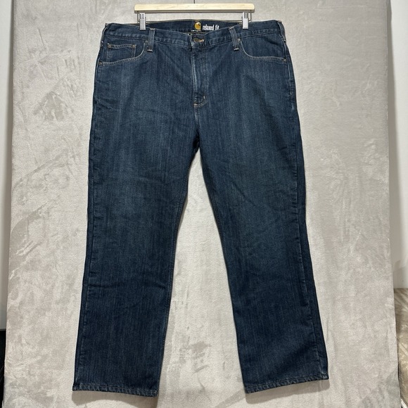 Carhartt Other - Carhartt Relaxed Fit Men's 42 Blue Jeans Fleece Lined Denim Medium Wash Pockets
